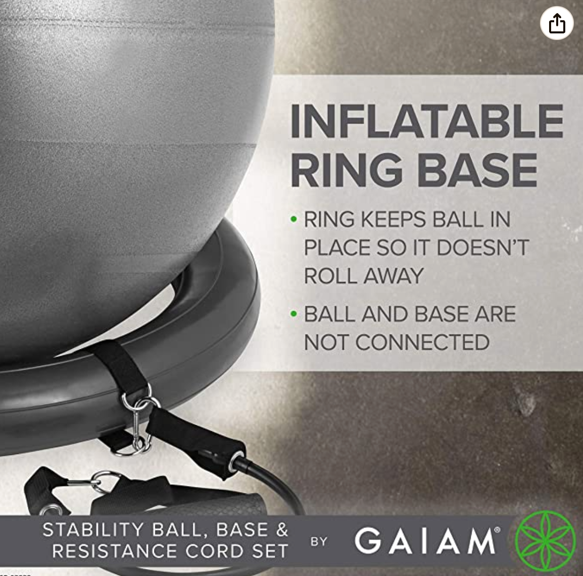 Gaiam Essentials Balance Ball & Base Kit