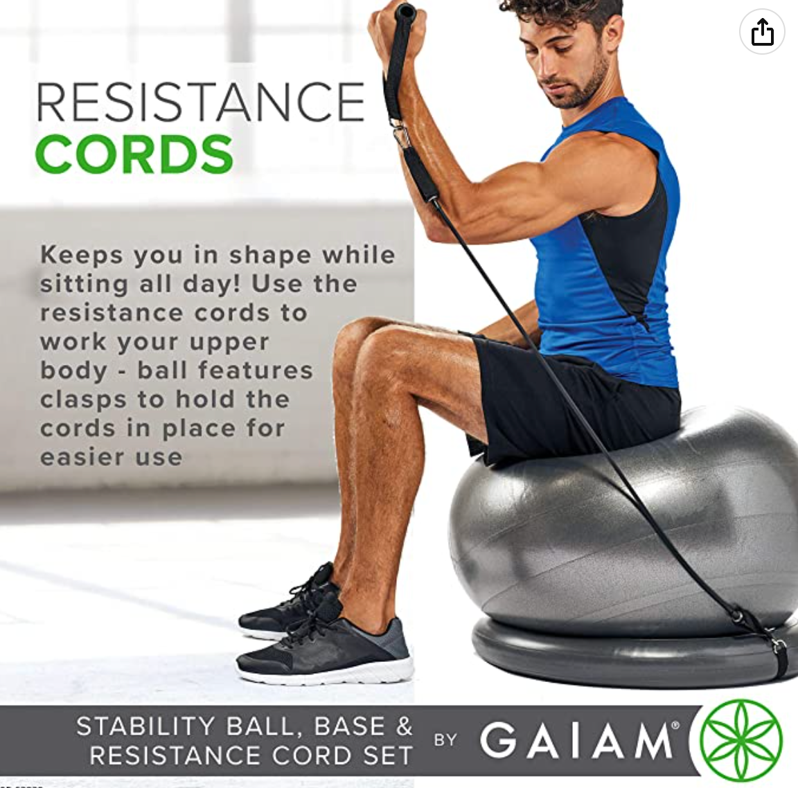 Gaiam Essentials Balance Ball & Base Kit