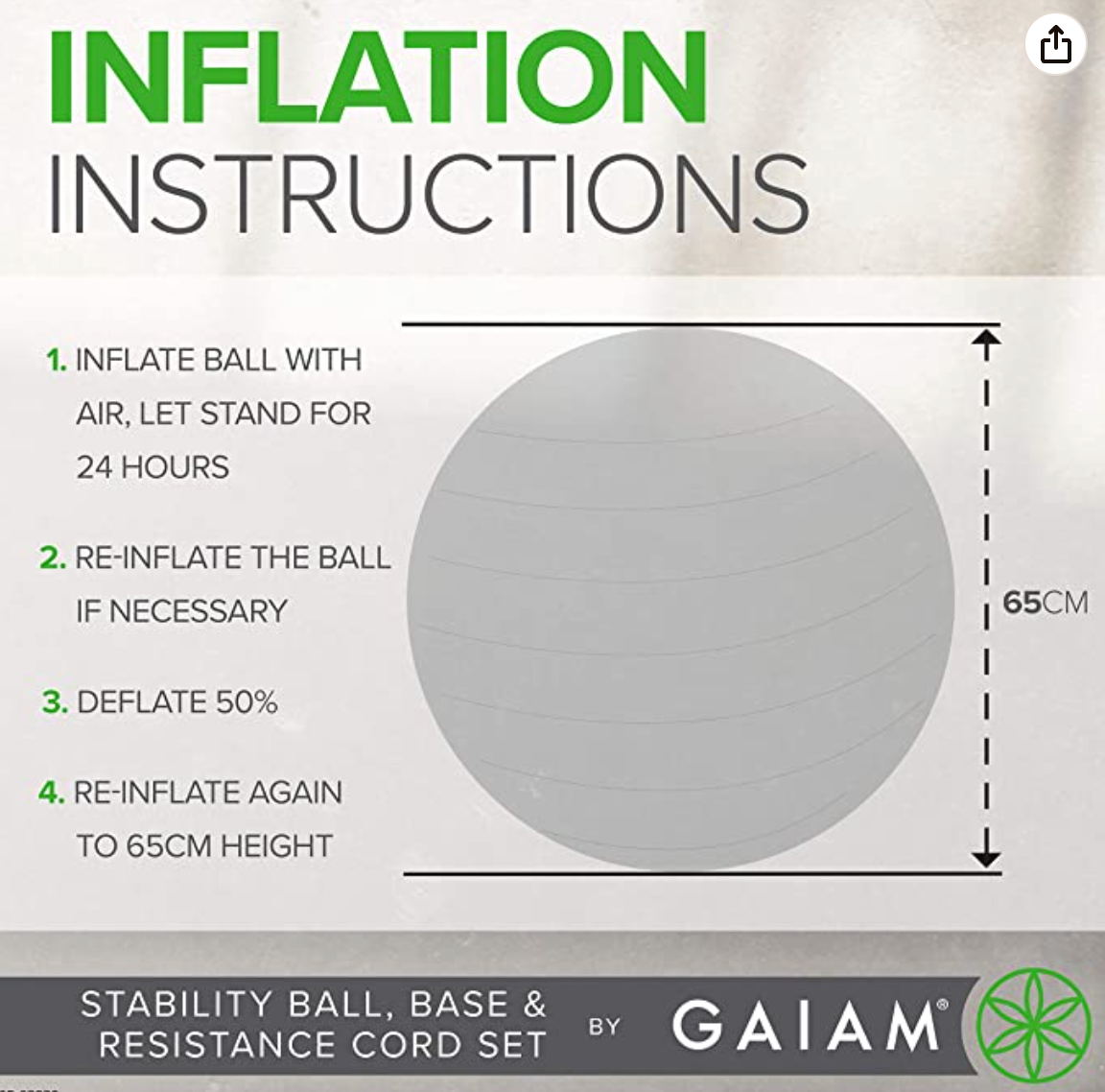 Gaiam Essentials Balance Ball & Base Kit