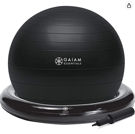 Gaiam Essentials Balance Ball & Base Kit, 65cm Yoga Ball Chair