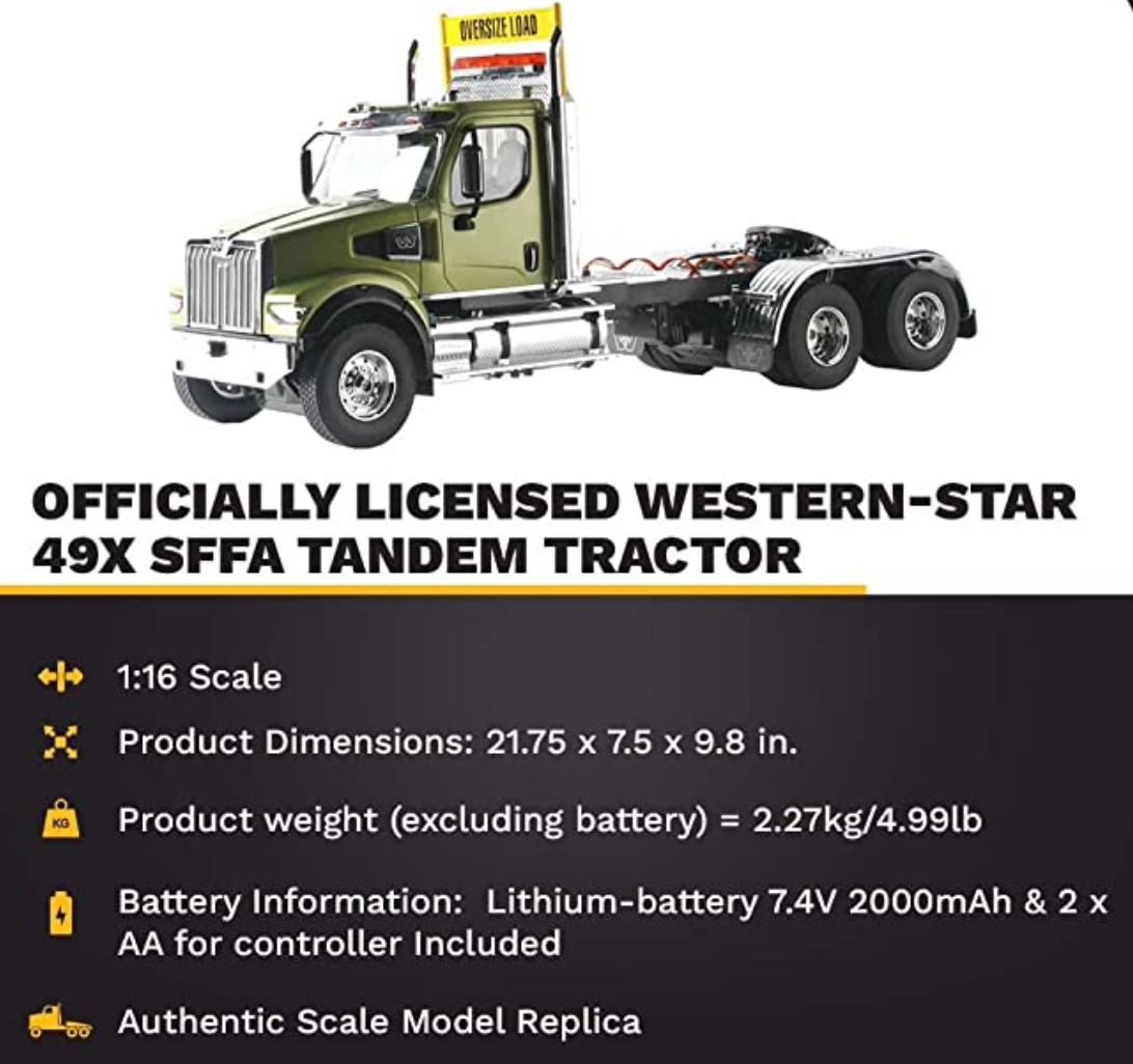 DM RC Truck Western Star 49X SFFA Tandem Axle Heavy-Haul Tractor  Radio Control